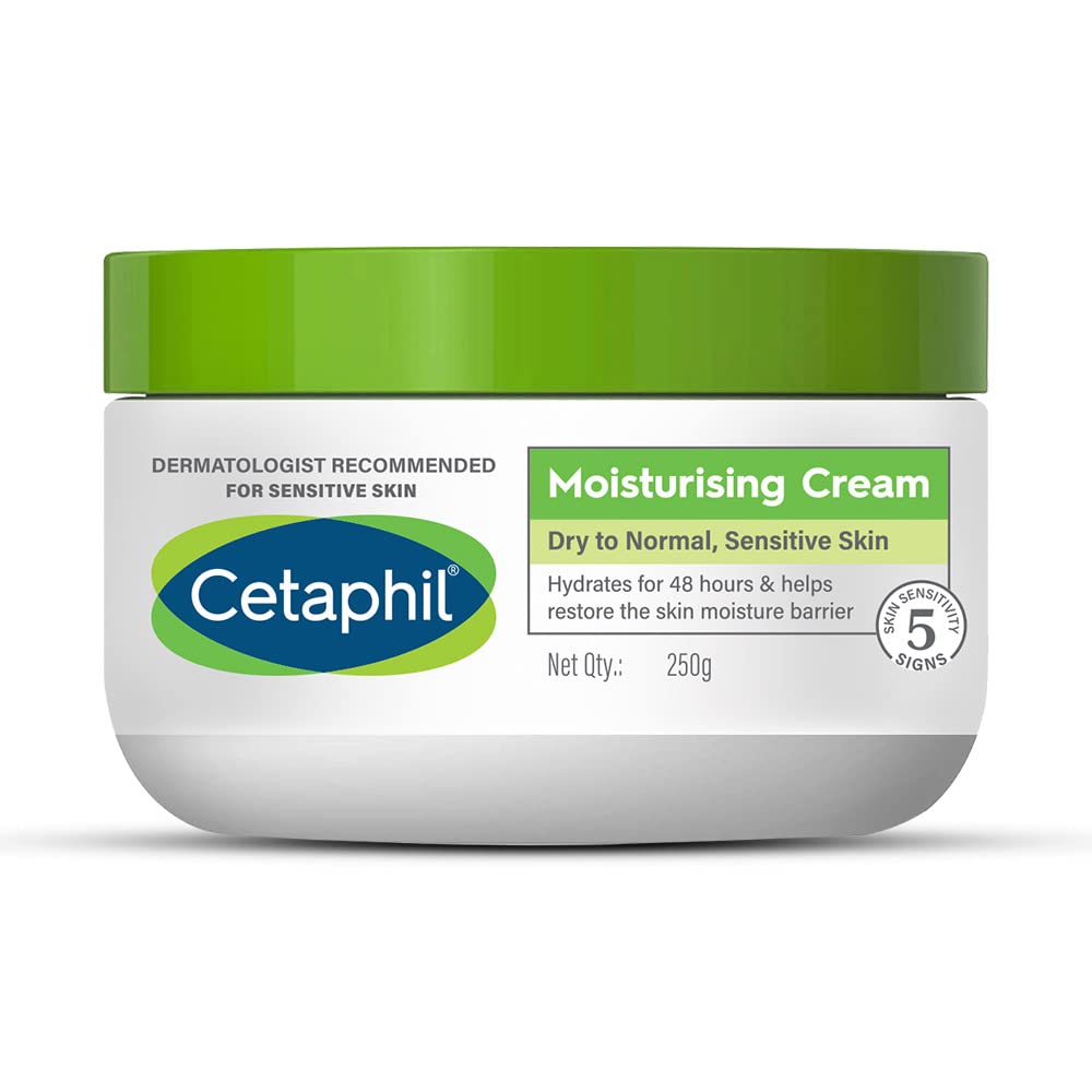 Cetaphil Moisturising Cream | For Face & Body,Dry to Normal skin | 250 gm | Paraben & Sulphate free, Niacinamide &Vitamin B5