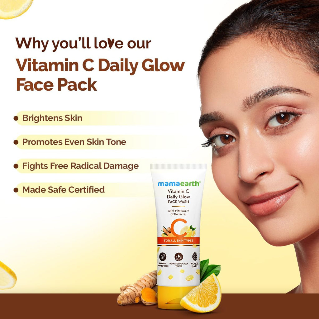 Mamaearth Vitamin C Face Wash | With Vitamin C and Turmeric | For Skin Illumination | 100 ml