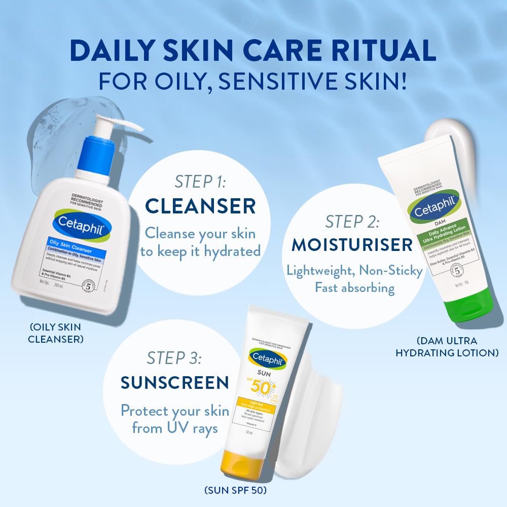 Cetaphil Oily Skin Cleanser | Daily Face Wash For Oily, Acne Prone Skin | Gentle Foaming | 250Ml