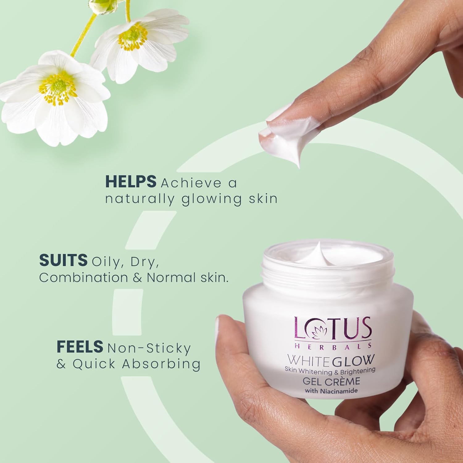 Lotus Herbals WhiteGlow Skin Whitening And Brightening Gel | Face Cream with SPF-25 | For all skin types | 40g