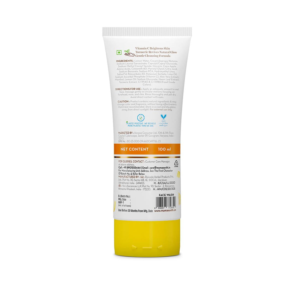 Mamaearth Vitamin C Face Wash | With Vitamin C and Turmeric | For Skin Illumination | 100 ml